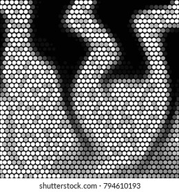Spotted black and white grunge vector line background. Abstract halftone illustration background. Grunge grid polka dot background pattern
