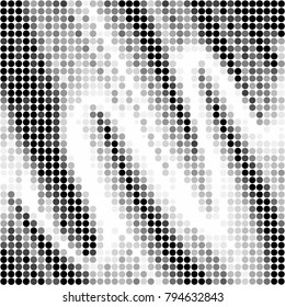 Spotted black and white grunge vector line background. Abstract halftone illustration background. Grunge grid polka dot background pattern
