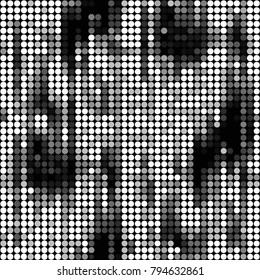 Spotted black and white grunge vector line background. Abstract halftone illustration background. Grunge grid polka dot background pattern
