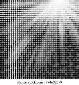 Spotted black and white grunge vector line background. Abstract halftone illustration background. Grunge grid polka dot background pattern
