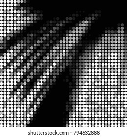 Spotted black and white grunge vector line background. Abstract halftone illustration background. Grunge grid polka dot background pattern
