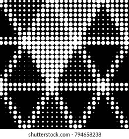 Spotted black and white grunge vector line background. Abstract halftone illustration background. Grunge grid polka dot background pattern
