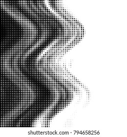 Spotted black and white grunge vector line background. Abstract halftone illustration background. Grunge grid polka dot background pattern
