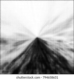 Spotted black and white grunge vector line background. Abstract halftone illustration background. Grunge grid polka dot background pattern
