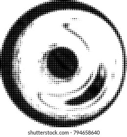 Spotted black and white grunge vector line background. Abstract halftone illustration background. Grunge grid polka dot background pattern
