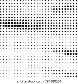 Spotted black and white grunge vector line background. Abstract halftone illustration background. Grunge grid polka dot background pattern
