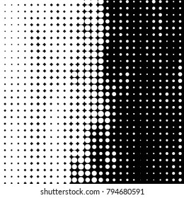 Spotted black and white grunge vector line background. Abstract halftone illustration background. Grunge grid polka dot background pattern
