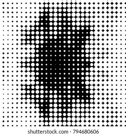 Spotted black and white grunge vector line background. Abstract halftone illustration background. Grunge grid polka dot background pattern
