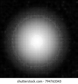 Spotted black and white grunge vector line background. Abstract halftone illustration background. Grunge grid polka dot background pattern
