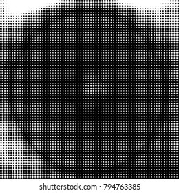 Spotted black and white grunge vector line background. Abstract halftone illustration background. Grunge grid polka dot background pattern
