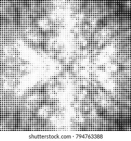 Spotted black and white grunge vector line background. Abstract halftone illustration background. Grunge grid polka dot background pattern
