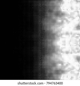 Spotted black and white grunge vector line background. Abstract halftone illustration background. Grunge grid polka dot background pattern
