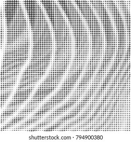 Spotted black and white grunge vector line background. Abstract halftone illustration background. Grunge grid polka dot background pattern
