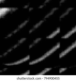 Spotted black and white grunge vector line background. Abstract halftone illustration background. Grunge grid polka dot background pattern
