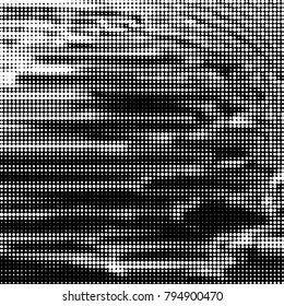 Spotted black and white grunge vector line background. Abstract halftone illustration background. Grunge grid polka dot background pattern
