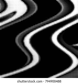 Spotted black and white grunge vector line background. Abstract halftone illustration background. Grunge grid polka dot background pattern
