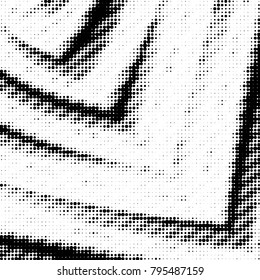 Spotted black and white grunge vector line background. Abstract halftone illustration background. Grunge grid polka dot background pattern