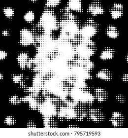 Spotted black and white grunge vector line background. Abstract halftone illustration background. Grunge grid polka dot background pattern
