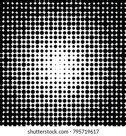 Spotted black and white grunge vector line background. Abstract halftone illustration background. Grunge grid polka dot background pattern
