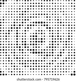 Spotted black and white grunge vector line background. Abstract halftone illustration background. Grunge grid polka dot background pattern
