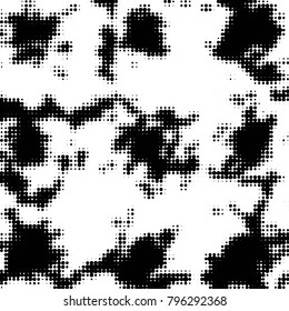 Spotted black and white grunge vector line background. Abstract halftone illustration background. Grunge grid polka dot background pattern
