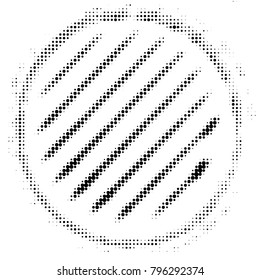 Spotted black and white grunge vector line background. Abstract halftone illustration background. Grunge grid polka dot background pattern
