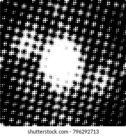 Spotted black and white grunge vector line background. Abstract halftone illustration background. Grunge grid polka dot background pattern

