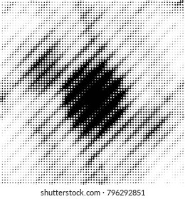 Spotted black and white grunge vector line background. Abstract halftone illustration background. Grunge grid polka dot background pattern
