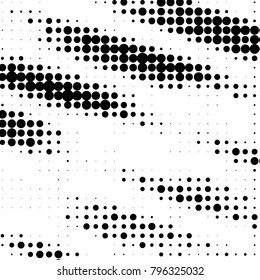 Spotted black and white grunge vector line background. Abstract halftone illustration background. Grunge grid polka dot background pattern

