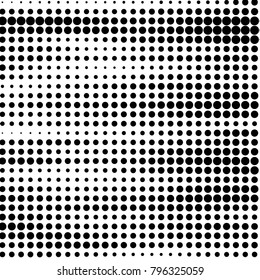 Spotted black and white grunge vector line background. Abstract halftone illustration background. Grunge grid polka dot background pattern
