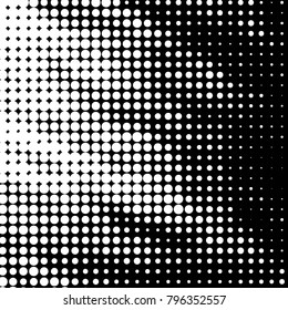 Spotted black and white grunge vector line background. Abstract halftone illustration background. Grunge grid polka dot background pattern

