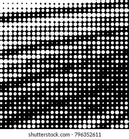 Spotted black and white grunge vector line background. Abstract halftone illustration background. Grunge grid polka dot background pattern
