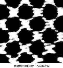 Spotted black and white grunge vector line background. Abstract halftone illustration background. Grunge grid polka dot background pattern
