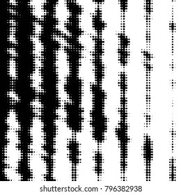 Spotted black and white grunge vector line background. Abstract halftone illustration background. Grunge grid polka dot background pattern
