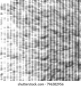 Spotted black and white grunge vector line background. Abstract halftone illustration background. Grunge grid polka dot background pattern
