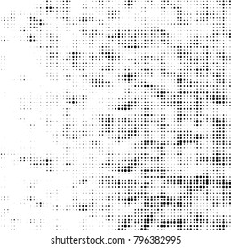 Spotted black and white grunge vector line background. Abstract halftone illustration background. Grunge grid polka dot background pattern