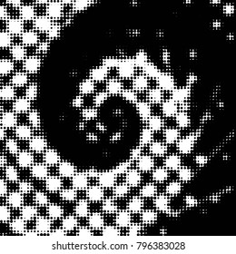 Spotted black and white grunge vector line background. Abstract halftone illustration background. Grunge grid polka dot background pattern