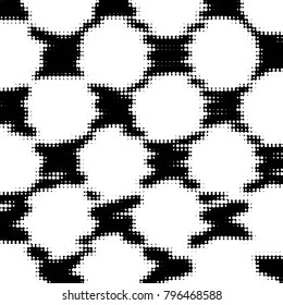 Spotted black and white grunge vector line background. Abstract halftone illustration background. Grunge grid polka dot background pattern

