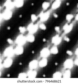 Spotted black and white grunge vector line background. Abstract halftone illustration background. Grunge grid polka dot background pattern
