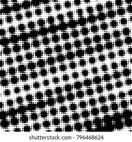 Spotted black and white grunge vector line background. Abstract halftone illustration background. Grunge grid polka dot background pattern
