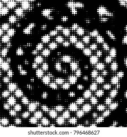 Spotted black and white grunge vector line background. Abstract halftone illustration background. Grunge grid polka dot background pattern

