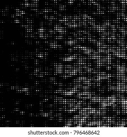 Spotted black and white grunge vector line background. Abstract halftone illustration background. Grunge grid polka dot background pattern
