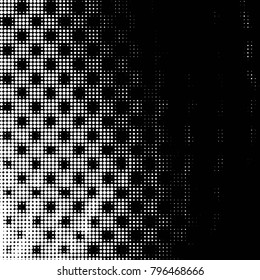 Spotted black and white grunge vector line background. Abstract halftone illustration background. Grunge grid polka dot background pattern
