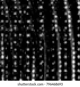 Spotted black and white grunge vector line background. Abstract halftone illustration background. Grunge grid polka dot background pattern
