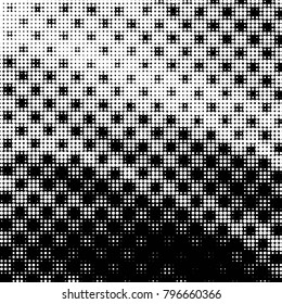 Spotted black and white grunge vector line background. Abstract halftone illustration background. Grunge grid polka dot background pattern
