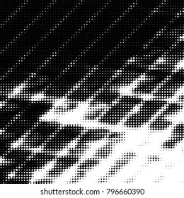 Spotted black and white grunge vector line background. Abstract halftone illustration background. Grunge grid polka dot background pattern
