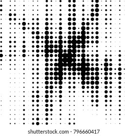Spotted black and white grunge vector line background. Abstract halftone illustration background. Grunge grid polka dot background pattern
