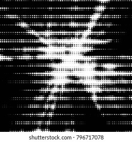 Spotted black and white grunge vector line background. Abstract halftone illustration background. Grunge grid polka dot background pattern

