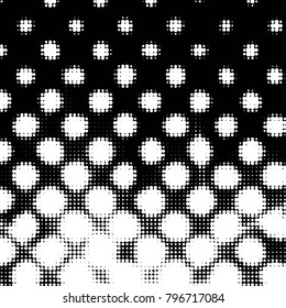 Spotted black and white grunge vector line background. Abstract halftone illustration background. Grunge grid polka dot background pattern
