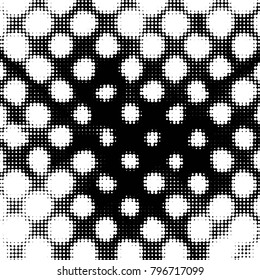 Spotted black and white grunge vector line background. Abstract halftone illustration background. Grunge grid polka dot background pattern
